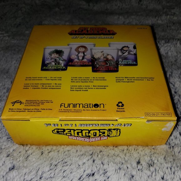 Just Funky Funimation My Hero Academia Set of 4 Shot Glasses, New in Box - Picture 4 of 6